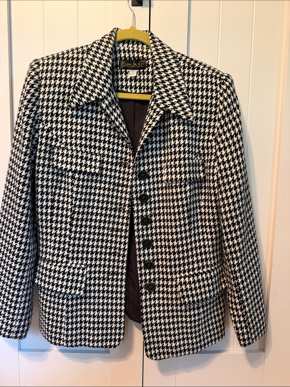 Sophisticate Black & White Houndstooth Blazer